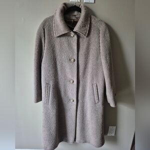 Vintage Adler Llama Alpaca Merini Wool Coat. Taupe Gray. Medium Large